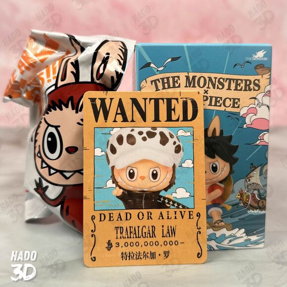 Labubu TRAFALGAR LAW POP MART - The Monsters x One Piece Figure Toy Doll - Picture 2 of 7